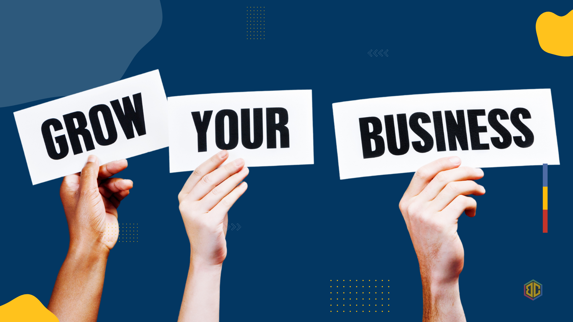 A photo of hand showing how to grow your business