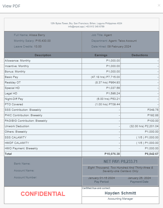 ERPat HRIS Payroll